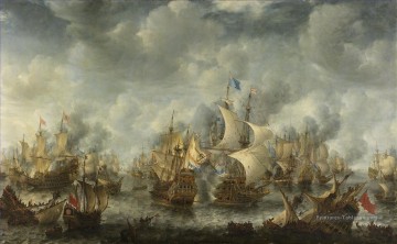 Bataille de Scheveningen Slag à Ter Heijde Jan Abrahamsz Beerstraten Sea Warfare Peinture à l'huile